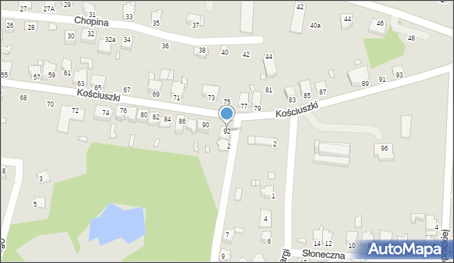 Łazy, Kościuszki Tadeusza, gen., 92, mapa Łazy