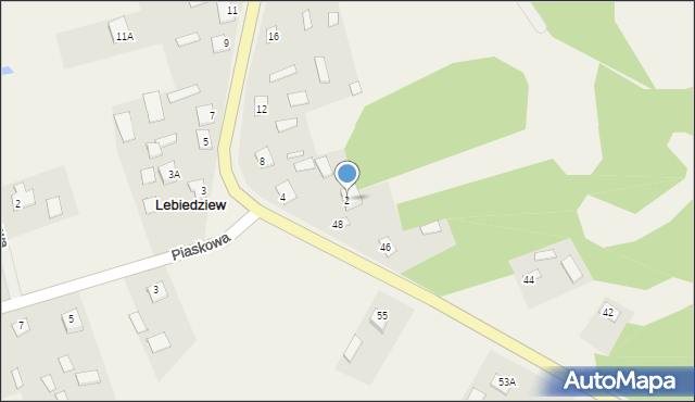 Lebiedziew, Kodeńska, 2, mapa Lebiedziew