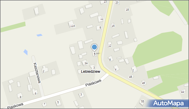 Lebiedziew, Kodeńska, 5, mapa Lebiedziew