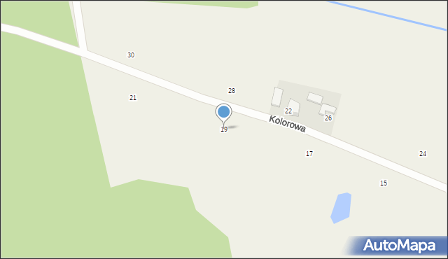 Łebno, Kolorowa, 19, mapa Łebno