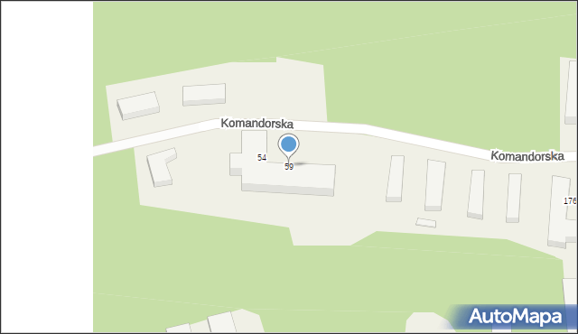 Lędowo-Osiedle, Komandorska, 59, mapa Lędowo-Osiedle