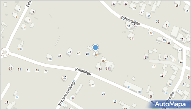 Lędziny, Kontnego Pawła, ks., 38, mapa Lędziny