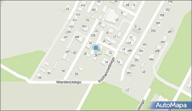 Legionowo, Kochanowskiego Jana, 28, mapa Legionowo