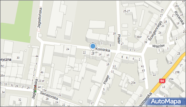 Legnica, Kominka Bolesława, kard., 18, mapa Legnicy