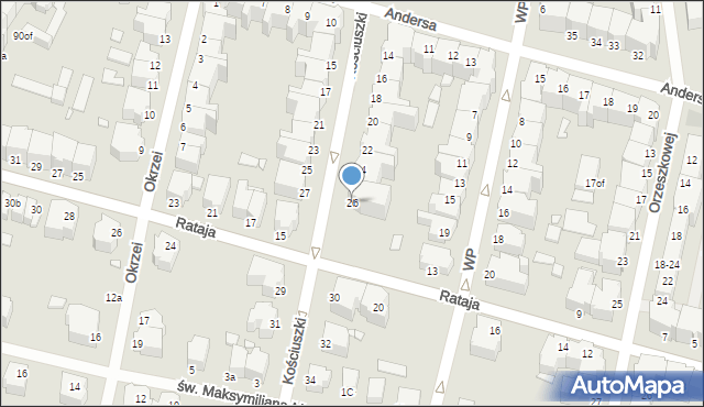 Legnica, Kościuszki Tadeusza, gen., 26, mapa Legnicy
