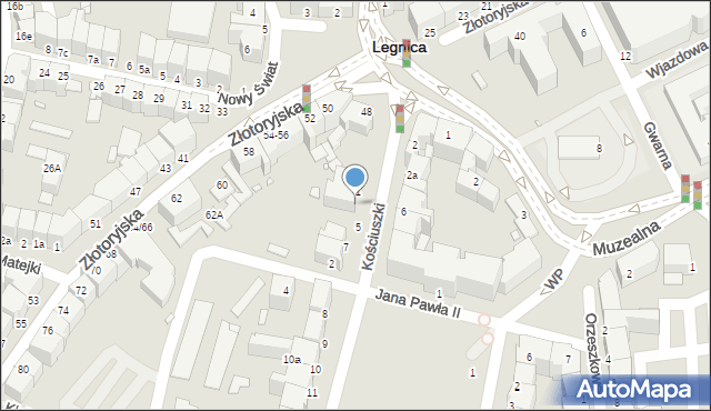 Legnica, Kościuszki Tadeusza, gen., 3, mapa Legnicy