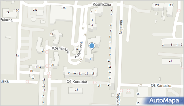 Legnica, Kosmiczna, 7, mapa Legnicy