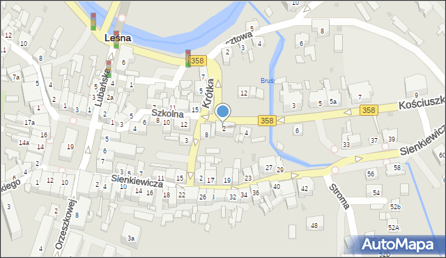 Leśna, Kościuszki Tadeusza, gen., 2, mapa Leśna