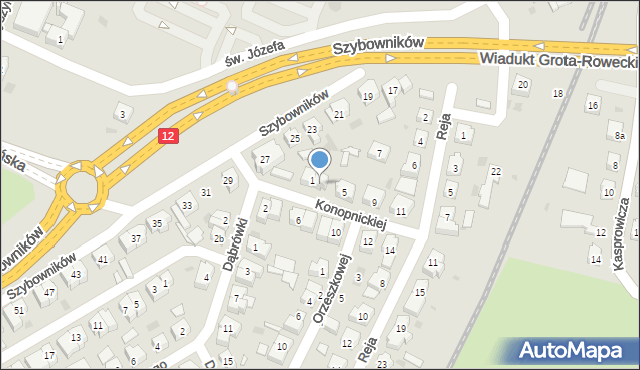 Leszno, Konopnickiej Marii, 3, mapa Leszno