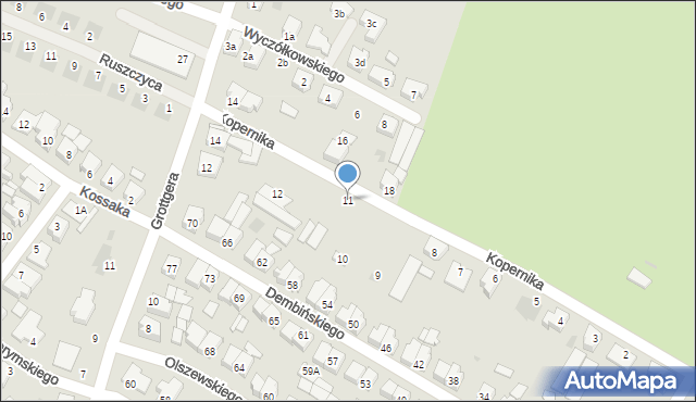 Leszno, Kopernika Mikołaja, 11, mapa Leszno