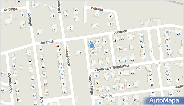 Leszno, Kordeckiego Augustyna, ks., 30, mapa Leszno