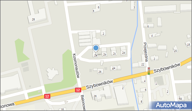 Leszno, Kosmonautów, 2a, mapa Leszno