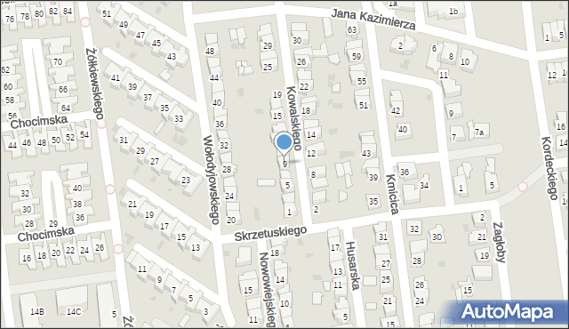 Leszno, Kowalskiego Rocha, 9, mapa Leszno