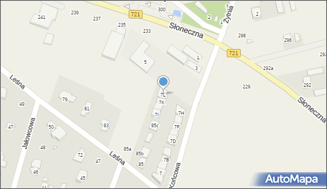 Lesznowola, Końcowa, 7L, mapa Lesznowola