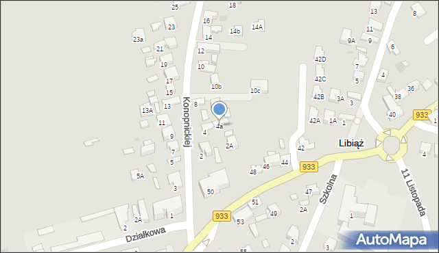 Libiąż, Konopnickiej Marii, 4a, mapa Libiąż