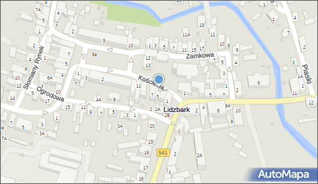 Lidzbark, Kościelna, 5A, mapa Lidzbark