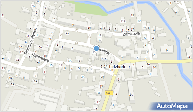 Lidzbark, Kościelna, 9, mapa Lidzbark