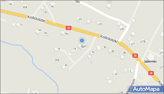 Limanowa, Kościuszki Tadeusza, gen., 78A, mapa Limanowa