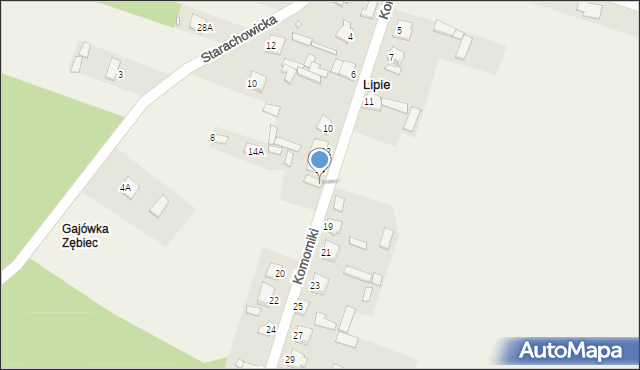 Lipie, Komorniki, 16, mapa Lipie