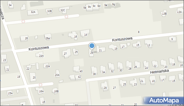 Lipków, Kontuszowa, 23, mapa Lipków