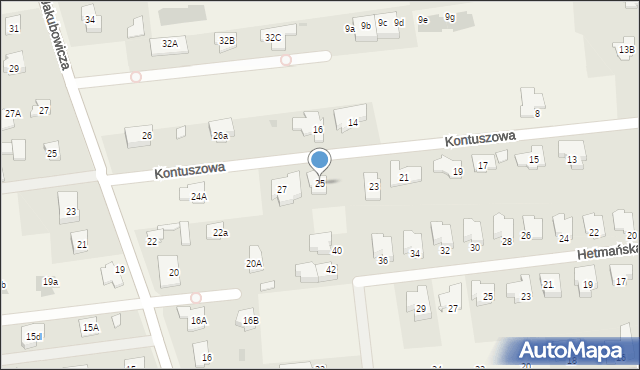 Lipków, Kontuszowa, 25, mapa Lipków