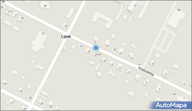 Lipsk, Kościelna, 17, mapa Lipsk