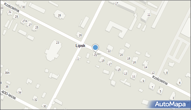 Lipsk, Kościelna, 21, mapa Lipsk