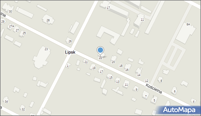 Lipsk, Kościelna, 22, mapa Lipsk