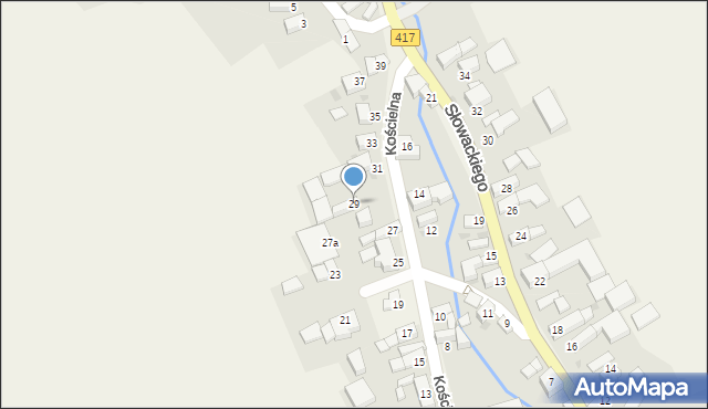 Lisięcice, Kościelna, 29, mapa Lisięcice