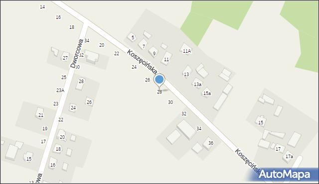 Lisów, Koszęcińska, 28, mapa Lisów