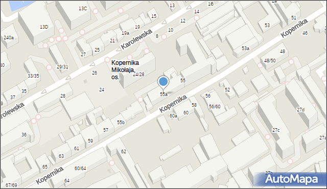 Łódź, Kopernika Mikołaja, 55a, mapa Łodzi