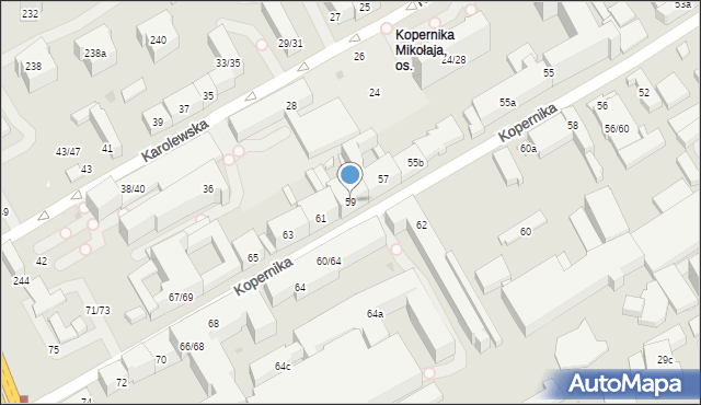 Łódź, Kopernika Mikołaja, 59, mapa Łodzi