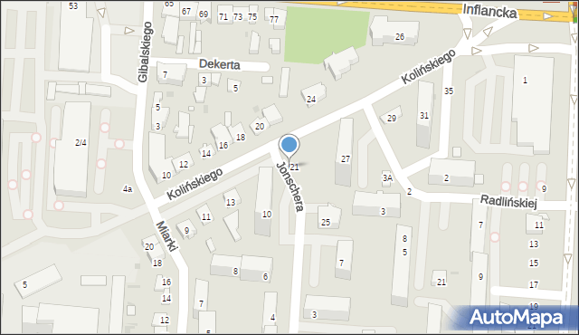 Łódź, Kolińskiego Józefa, dr., 18/21, mapa Łodzi