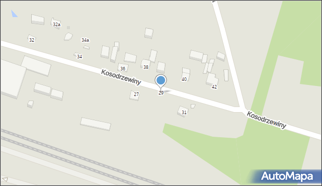 Łódź, Kosodrzewiny, 29, mapa Łodzi