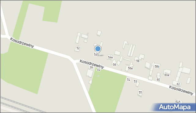 Łódź, Kosodrzewiny, 54b, mapa Łodzi