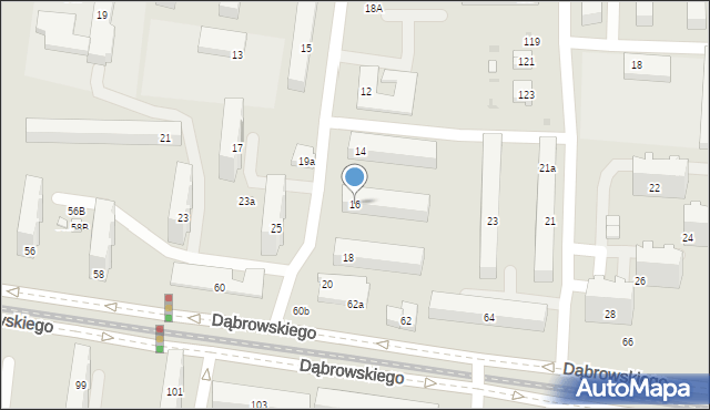 Łódź, Kossaka Juliusza, 16, mapa Łodzi