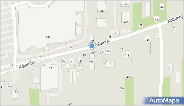 Łódź, Kolumny, 35a, mapa Łodzi