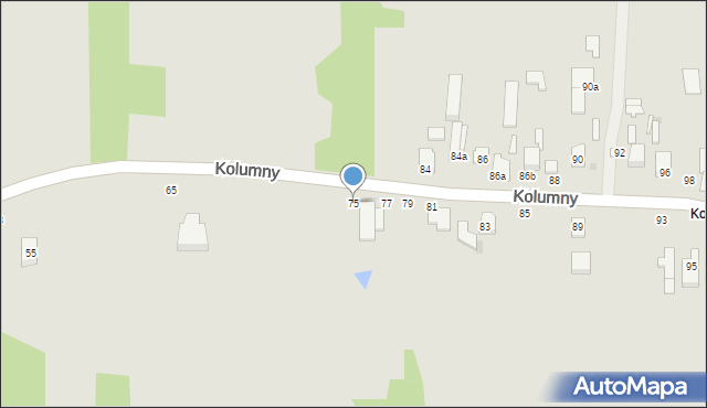 Łódź, Kolumny, 75, mapa Łodzi