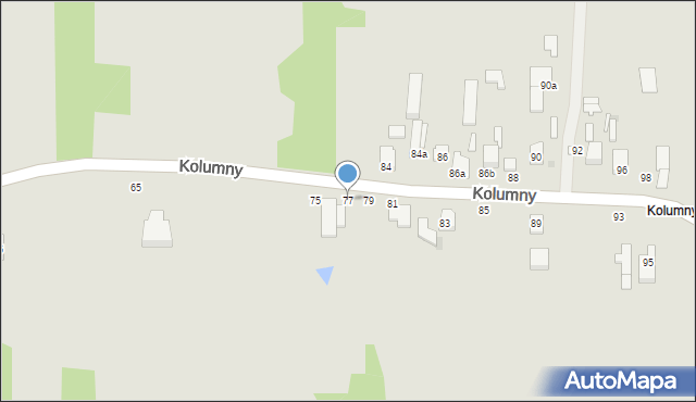 Łódź, Kolumny, 77, mapa Łodzi