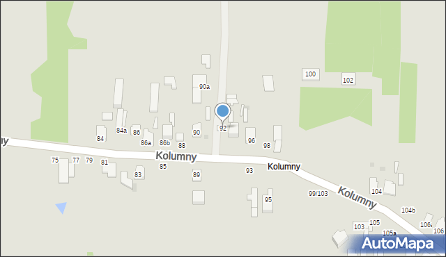 Łódź, Kolumny, 92, mapa Łodzi