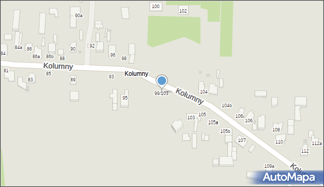 Łódź, Kolumny, 99/103, mapa Łodzi