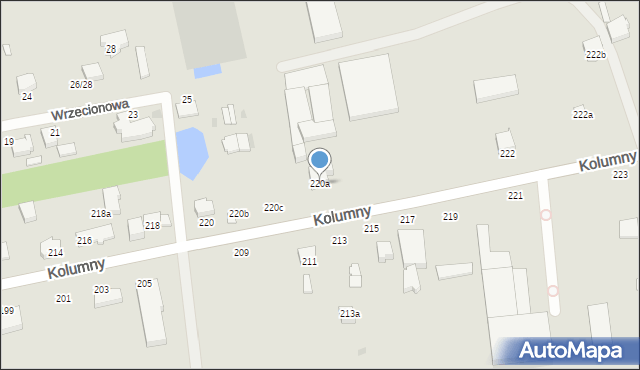 Łódź, Kolumny, 220a, mapa Łodzi