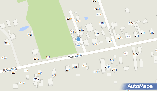 Łódź, Kolumny, 226, mapa Łodzi