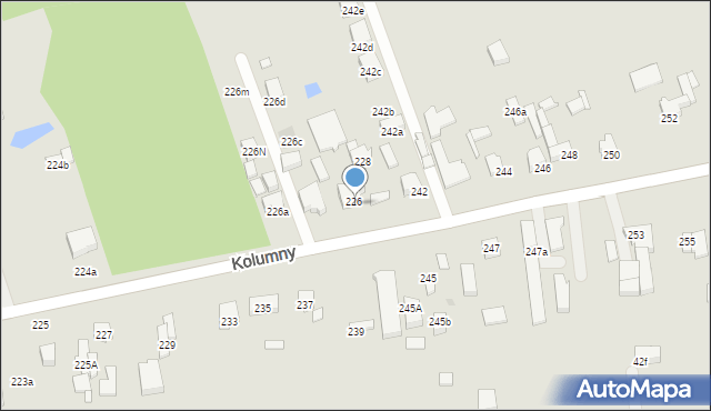 Łódź, Kolumny, 226b, mapa Łodzi