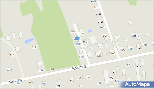 Łódź, Kolumny, 226N, mapa Łodzi