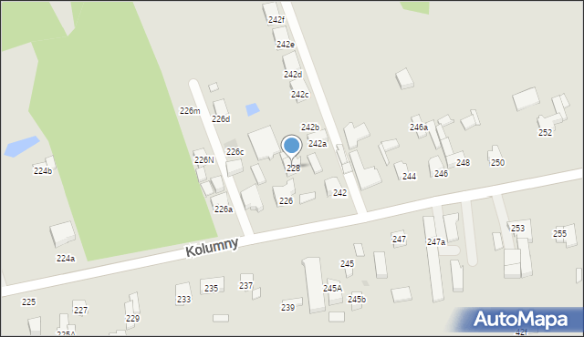 Łódź, Kolumny, 228, mapa Łodzi