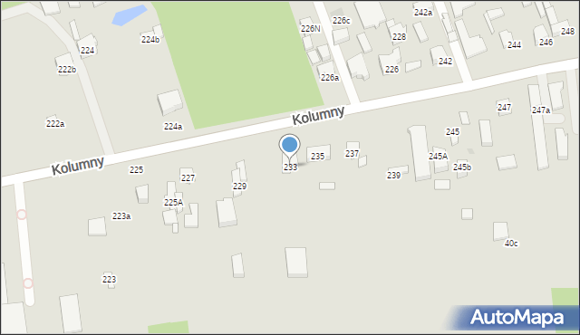 Łódź, Kolumny, 233, mapa Łodzi