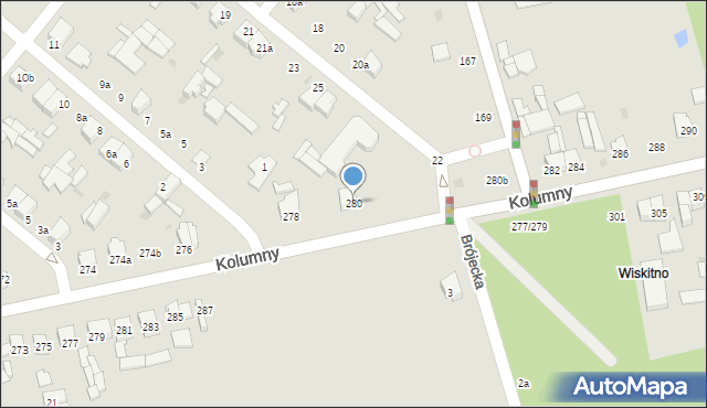 Łódź, Kolumny, 280, mapa Łodzi