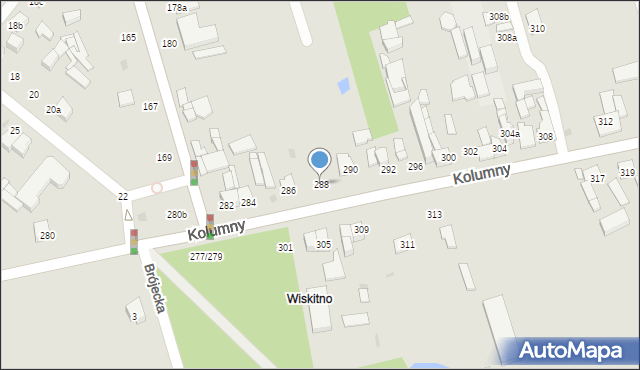 Łódź, Kolumny, 288, mapa Łodzi