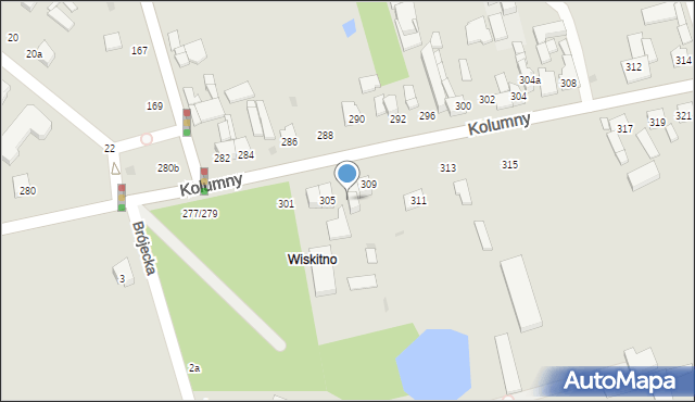 Łódź, Kolumny, 307, mapa Łodzi